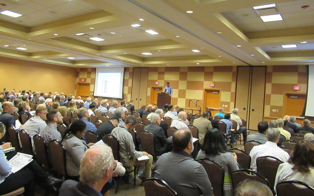 Mid-continent geologists during 2017 Oklahoma City meeting began at the Cox Business Services Center. 