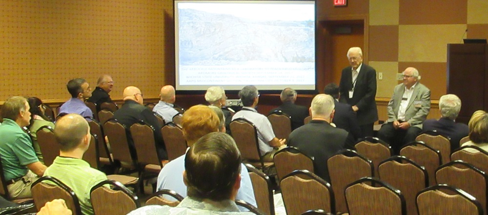  geologists Robert Allen of Ardmore and Robert Newman of Ada, Oklahoma, at 2017 AAPG Meeting.
