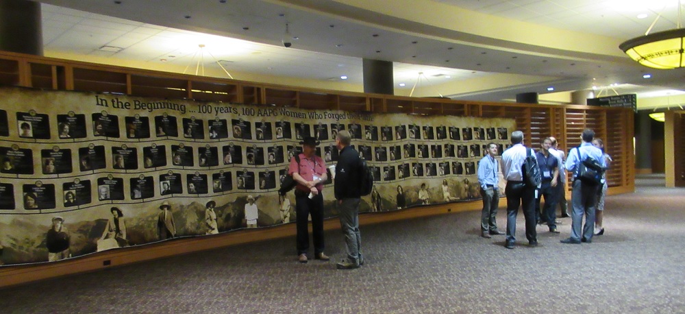 AAPG's 2017 conferences have featured a special traveling mural: "In the Beginning...100 years, 100 AAPG Women Who Forged the Path." 