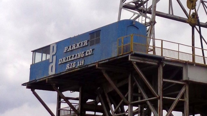 Closeup of Parker Drilling rig "dog house."