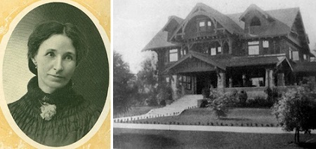 Emma Summers portrait and her Los Angeles mansion.