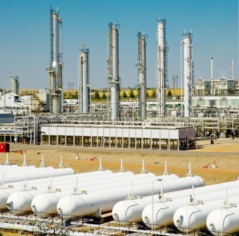 Amerada Petroleum, now Hess Petroleum, operates this = gas processing plant not far from the discovery well northeast of Williston.