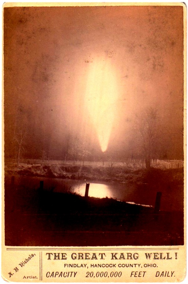 Indiana-gas-Karg-Well-AOGHS Indiana natural gas postcard of 1886 Karg Well.