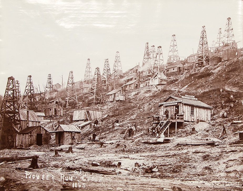 Photographer John Mather's Pennsylvania oilfield in 1865.
