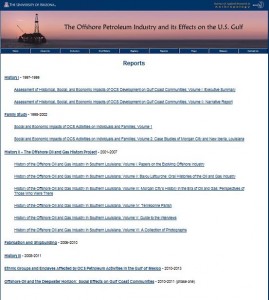 Fact sheet of The Offshore Oil and Gas History Project.