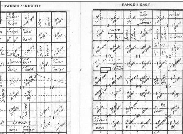 Range and township oil well lease maps