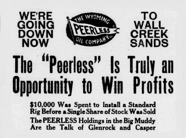 Peerless Oil Company promotion that appeared in Wyoming newspapers.