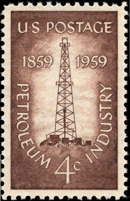 1959 U.S. Oil centennial stamp.