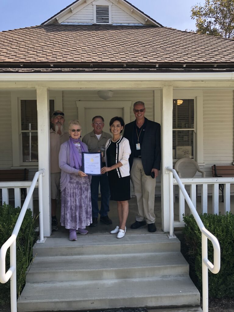California U.S. Rep. Young Kim presents a 2022 Certificate of Congressional Recognition to Olinda Oil Museum.