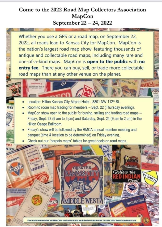 Promotion of MapCon 2022 of Road Map Collectors Association.