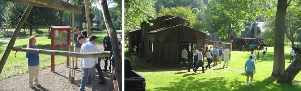 american oil history American oil history Drake Well Museum exhibits include a spring pole for drilling.