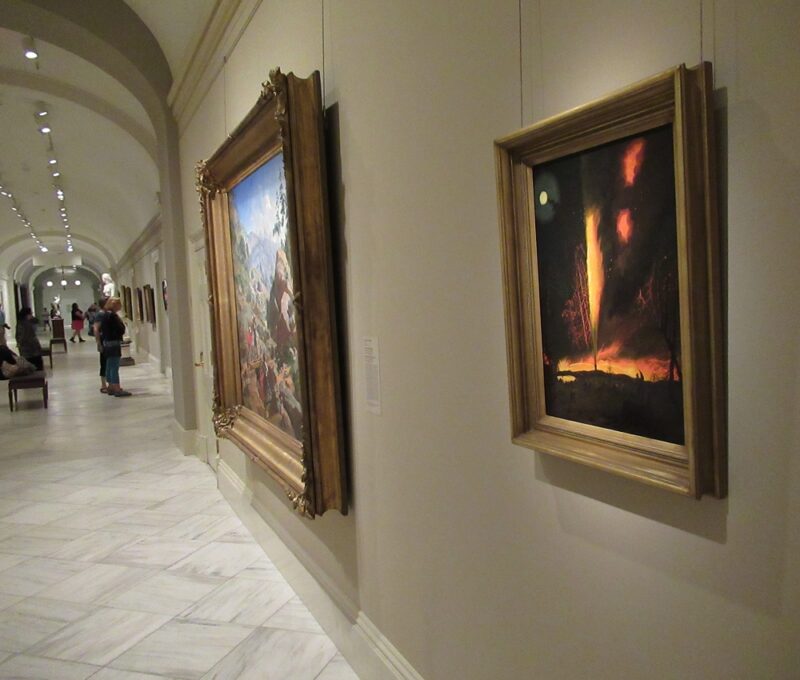 "Burning Oil Well at Night, near Rouseville, Pennsylvania," on display at the Smithsonian American Art Museum (SAAM) in 2018. Photo by Bruce Wells.