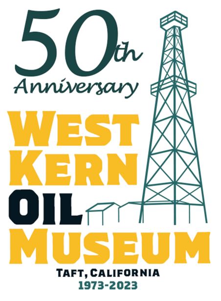 Cover of West Kern Oil Museum sponsor catalog with "50th" and a derrick.