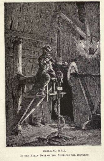 Example of a Yellow Dog Lantern on a cable-tool drilling rig.