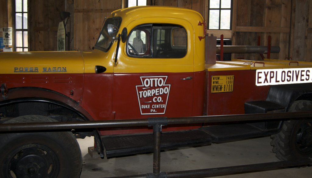 An 1848 Didge truck of the Otto Torpedo Company displayed at the Drake Well Museum on long-term loan until 2022..
