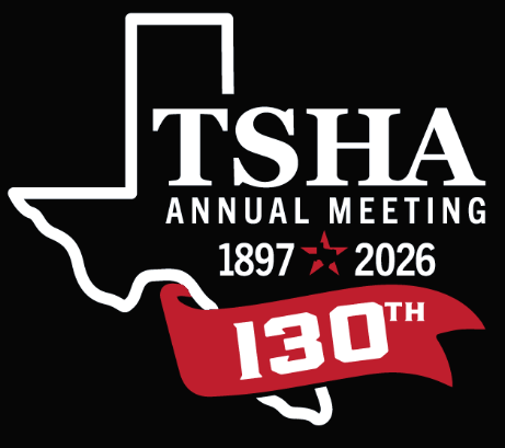 TSHA 2026 130th Annual Meeting logo, the state outlined.
